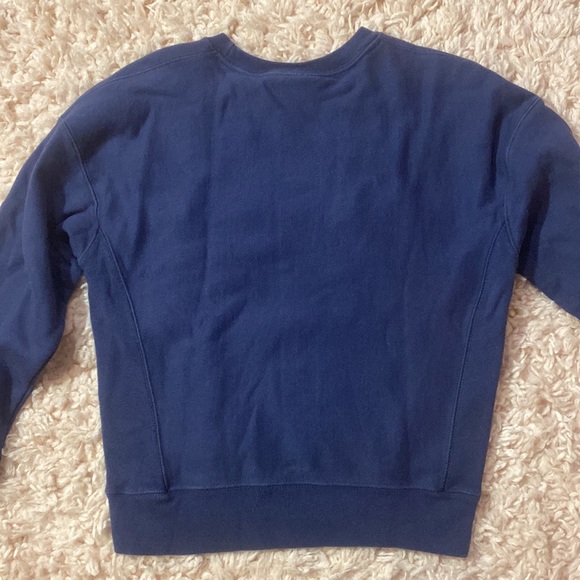 Champion Navy Blue Crew Neck Sweatshirt Pullover Reverse Weave - Picture 2 of 4